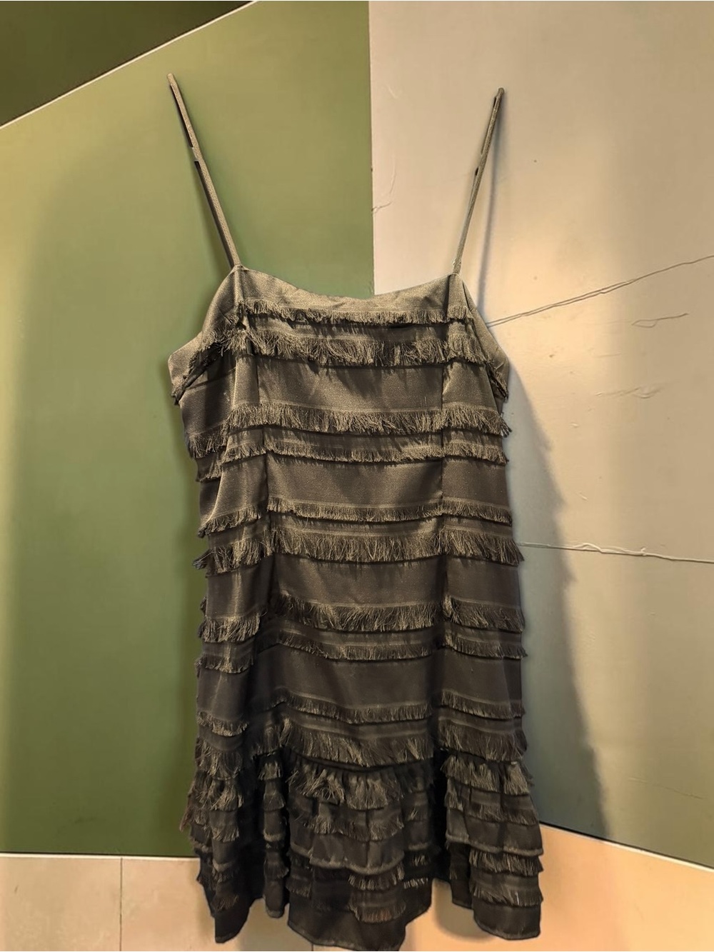 Princess Polly Black Fringe Mini Dress Sz 8 Party Flapper
